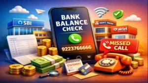 3D illustration showing bank balance check by missed call