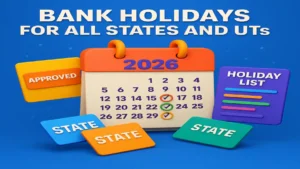 2026 bank holidays calendar with state cards and holiday list.