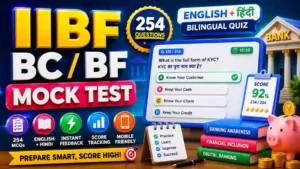 IIBF BC BF Mock Test online with 254 bilingual questions