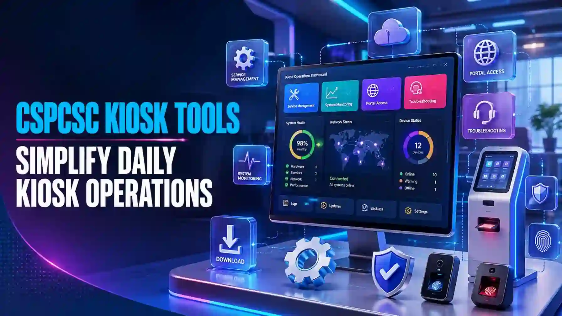 CSPCSC Kiosk Tools dashboard for daily kiosk operations