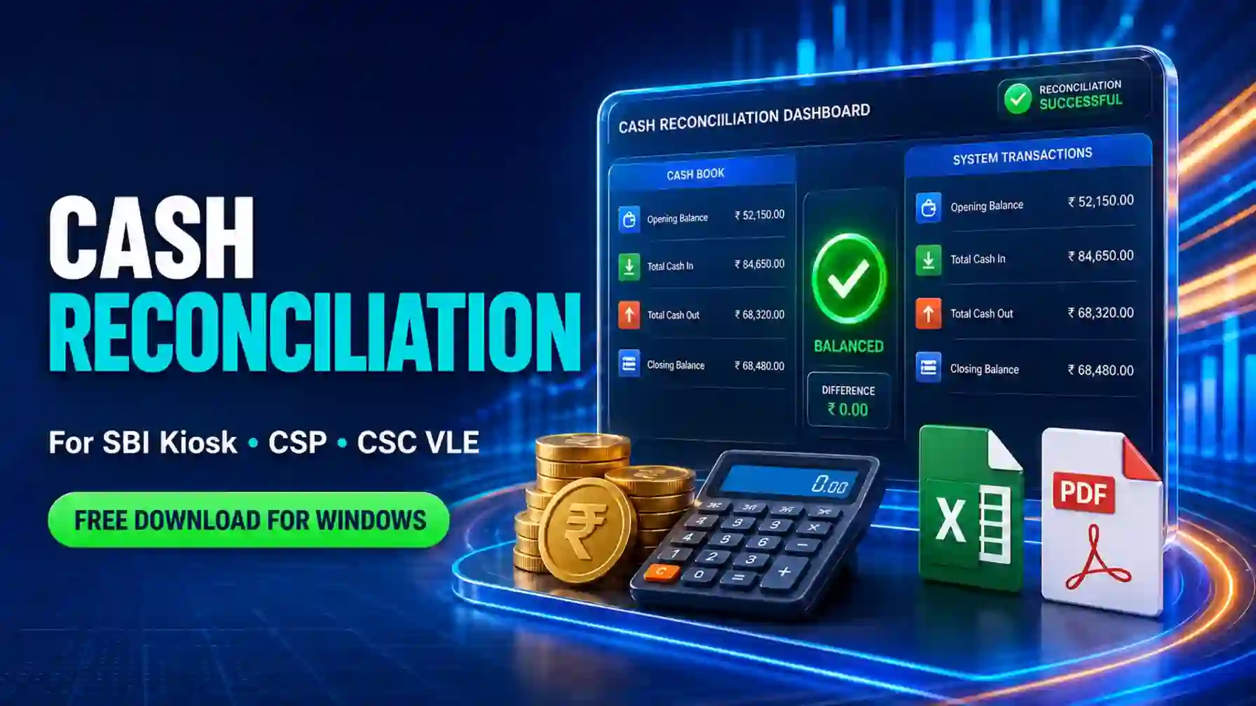 Cash Reconciliation Software for CSP and CSC VLE operators