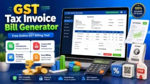 GST Tax Invoice Bill Generator with online billing and PDF export.